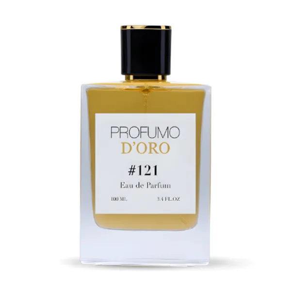 Profumo D’oro #121 – stilvoller Herrenflakon, Hauptansicht des intensiv-verführerischen Eau de Parfum